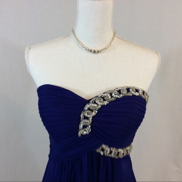 Strapless Dress Short Chiffon Dress - Picture 4 of 7